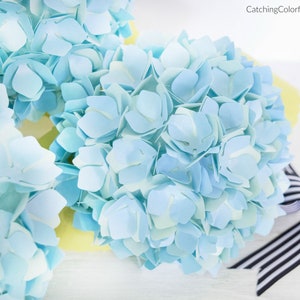 Hortensie Papier Blumen Muster, DIY Blumen Anleitung mit Papier Blume SVG Schnitt Dateien und PDF Ausdrucke