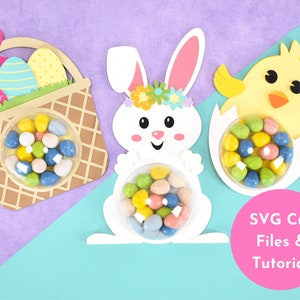 Easter Candy Holders SVG Cut Files, Easter SVG Files, Candy Ornament Crafts, Candy Holder SVG Craft Files, Tutorial Included