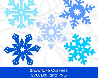 Christmas Snowflake SVG Cut Files, Winter Snowflake SVG Files for Paper Craft and Heat Transfer Vinyl, Instant Download