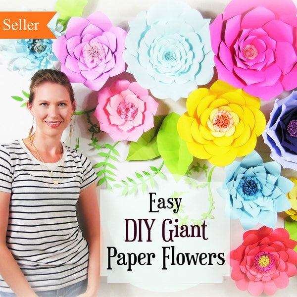 Giant Paper Flower Tutorial, Large Paper Flowers, Wedding Backdrop, Paper Flower Templates, DIY paper flower pattern