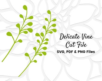 Paper Vines, Paper Leaves Template, SVG Cut Files to use with Cricut or Silhouette