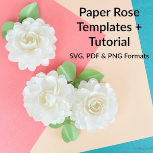 Paper Rose SVG and PDF Templates, Small Paper Rose Flower Templates, Rose Tutorial, SVG, Pdf, and Png formats