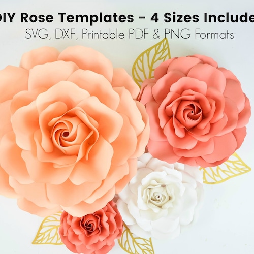 Wild Rose Medium Paper Flower Template PDF Printable Rose - Etsy