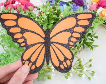 蝶の SVG、モナーク蝶の SVG テンプレート、蝶 3 匹のセット、クラフト用の紙製蝶のテンプレート、Cricut または Silhouette で使用