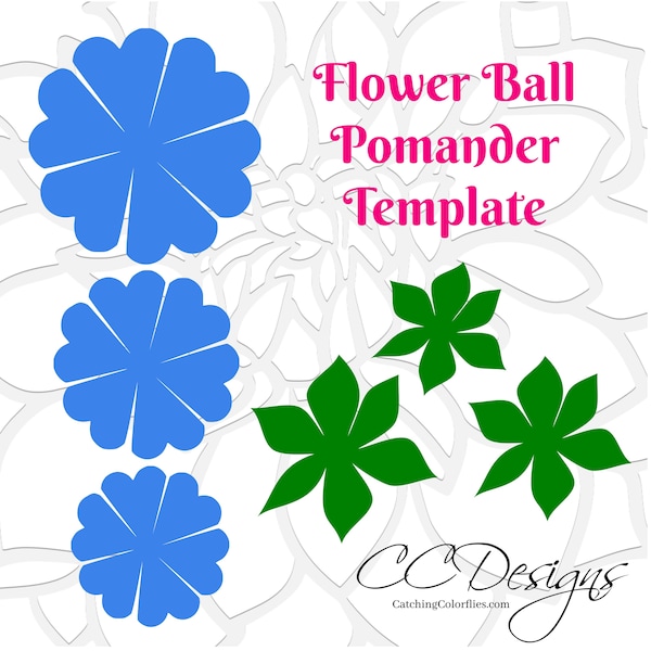 SVG Rose Cut Files- SVG cut files for Silhouette- Rose Flower Ball-  Pomander Balls- Kissing Ball- Wedding reception decor