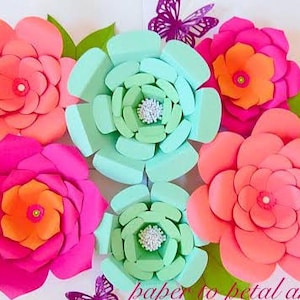 DIY Easy Large Paper Flowers, Flower templates & patterns, Backdrop flowers, Giant paper flowers