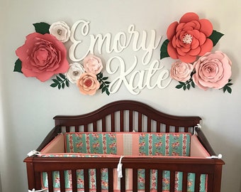 Nursery Wall Art Decor, Blush Paper Flowers, Paper Flower Templates, SVG Cut Files and PDF Printables, Instant Download