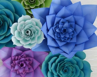 Sukkulenten Blumen Vorlagen, Sukkulenten SVG und PDF druckbare Vorlagen, zur Verwendung mit Cricut oder Silhouette, Instant Download