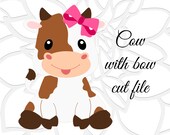 Download Cute Cow Svg With Pink Bow Barn Yard Farm Animal Svg Cut Files Use With Cricut Or Silhouette Instant Download By Catching Colorflies Catch My Party