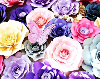 gold paper rose template tutorials giant paper flower etsy