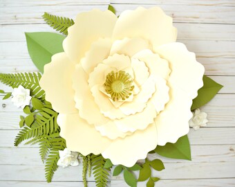 gold paper rose template tutorials giant paper flower etsy