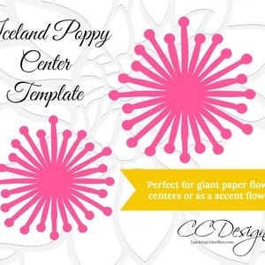 Large Paper Flower Center Template, Giant Paper Flowers, Paper Flowers, PDF Templates, SVG Cut Files, PNG Image