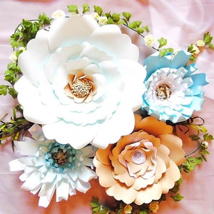 Giant Paper flower backdrop templates - DIY Paper Flowers- DIY Paper Flower templates - SVG cutting files- Paper craft