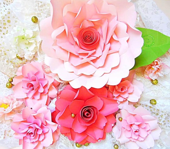 easy paper flower tutorial with templates svg flower cut etsy