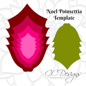 PDF and SVG Christmas Poinsettia Paper Flower, DIY Paper Flower Template, Instant Download image 3