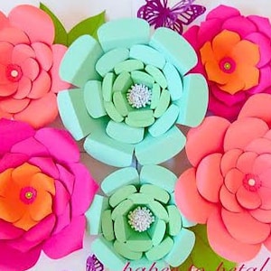 Giant Paper Flowers- DIY templates, Patterns & Tutorial- Paper flower kit, Giant  paper flower templates, Backdrop flowers