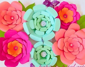 Giant Paper Flowers- DIY templates, Patterns & Tutorial- Paper flower kit, Giant  paper flower templates, Backdrop flowers