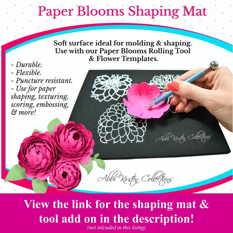 Paper Flower Patterns DIY Paper flower templates Paper Rosette Templates Peony Flower Templates, Instant Download image 9