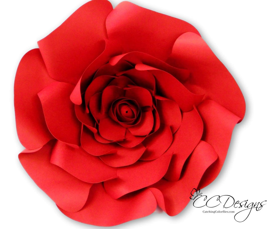 Giant Paper Rose Flower Templates- Large Flower Patterns- Paper Flower ...