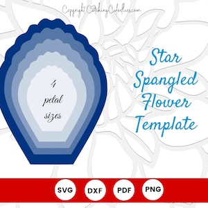 American Flag Large Paper Flower Templates, Paper Flower Flag SVG Cut ...