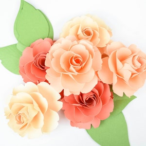 DIY Small Paper Rose Templates, Wedding Paper Flowers, Paper Flower PDF and SVG, Wedding Escort Cards