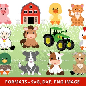 Farm Animals SVG Bundle, Cow SVG, Barn and Tractor SVG, Horse, Goat ...