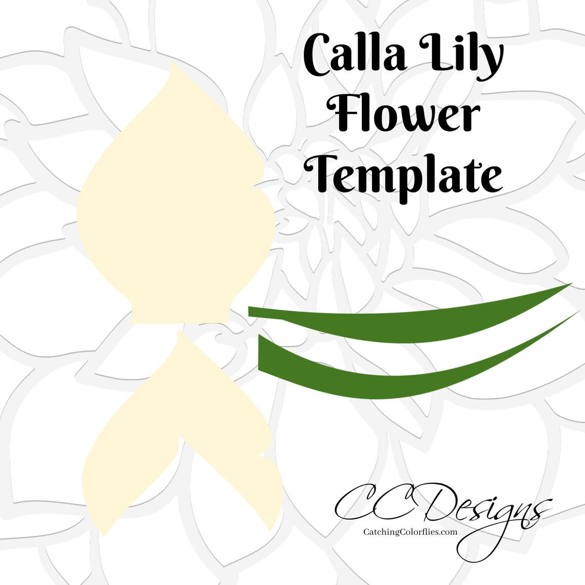 Paper Calla Lily Template & Tutorial, DIY Paper Flower Template, Paper ...