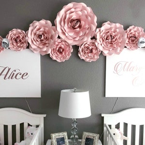 DIY Paper Rose Templates, Nursery Wall Decor, Large Paper Flower, Giant Paper Flower Wall Art, SVG Cut Files and PDF Printables