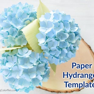 Modello e tutorial per fiori di ortensia di carta, piccoli fiori di carta fai da te, file SVG per fiori di carta per Cricut e Silhouette