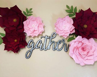 Giant Paper Flower Patterns & Tutorial, Paper Rose Template, Printable PDF and Paper Flower SVG Cut Files, Instant Download