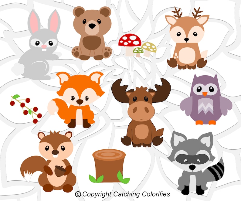 Download Woodland Animal SVG Cut Files Set Baby Shower and Nursery ...