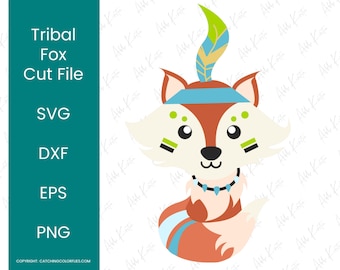 Woodland Boho Fox SVG Cut File, Woodland Theme Baby Shower and Nursery Decor, Forest Animal SVG