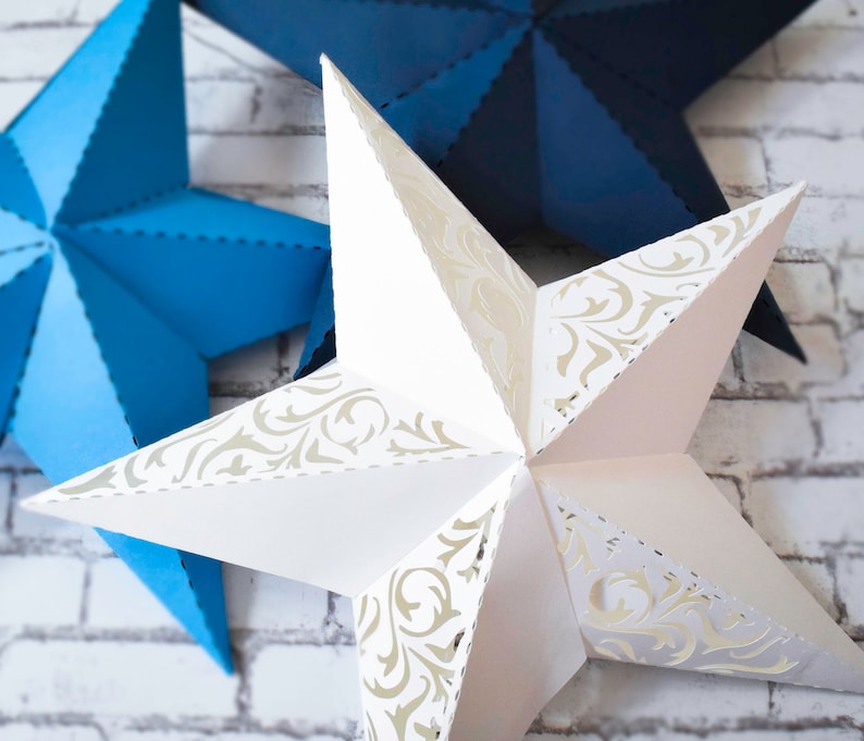 Wedding Paper Lanterns, Hanging Lanterns, Large 3D Paper Stars, Wedding Decor, Paper Decor, Chinese Lantern, Vine Pattern ONLY image 1