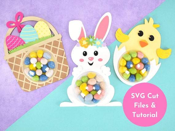 Easter Candy Holders SVG Cut Files, Easter SVG Files, Candy Ornament Crafts, Candy Holder SVG Craft Files, Tutorial Included Il_570xn