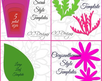 DIY gigantische achtergrond papieren bloem sjablonen en tutorial, DIY papieren bloemenpakket, SVG-bestanden voor het snijden van papieren bloemen, grote papieren bloemen