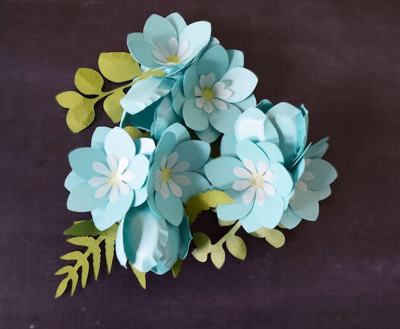 Small DIY Paper Flower Templates Tutorial Forget Me Not Paper
