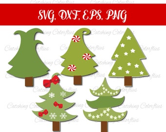 Christmas Tree Svg cutting files, Christmas tree monograms, Holiday cut files, Christmas SVGs, Cut Files for Circut and Silhouette