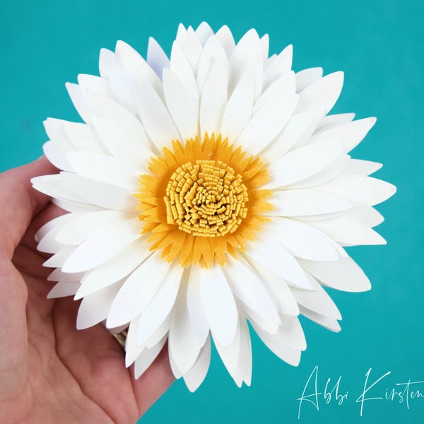 Daisy Paper Flower Pattern with Tutorial, SVG Cut Files and PDF Printables Included, Instant Download