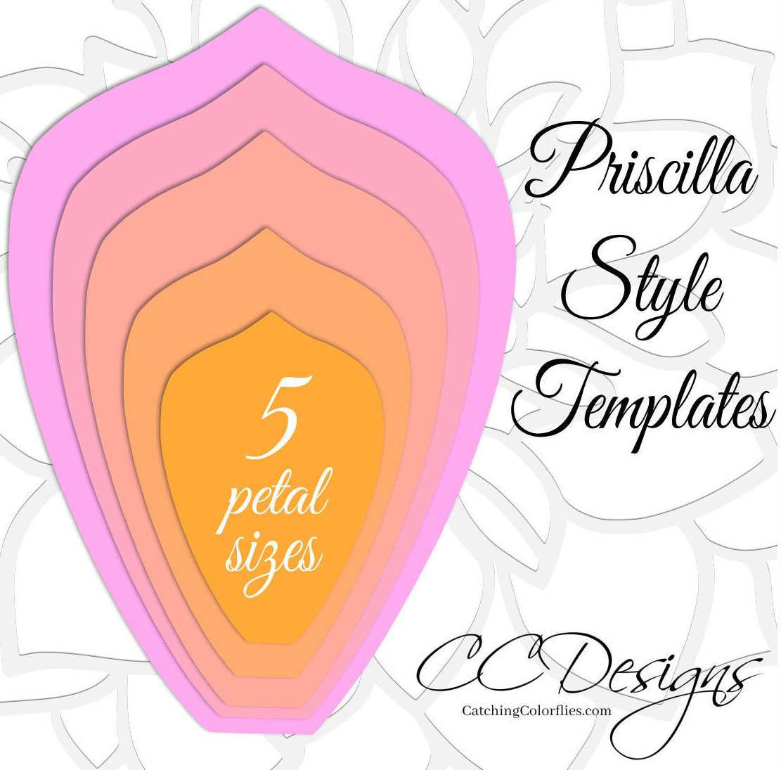 Set of 5 Giant Flower Templates Printable PDF Flower | Etsy