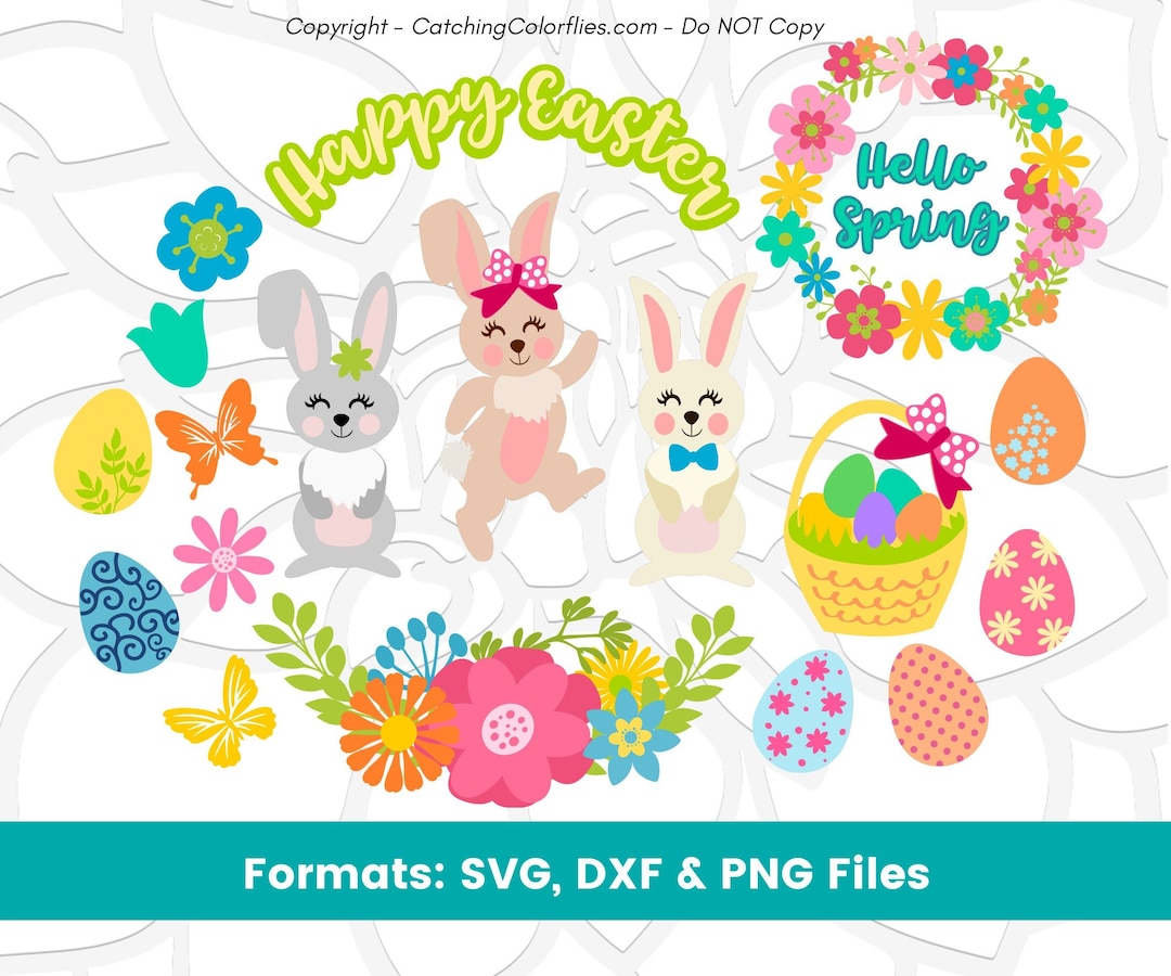 Easter SVG Cut Files Bundle, Easter Bunny SVG, Easter Eggs Svg ...