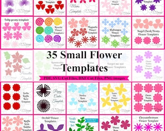 小さな紙の花、紙の花のウェディングブーケ、花のテンプレート、SVG カット ファイル、紙のバラ、小さなテーブルの花、ブラック フライデー セール