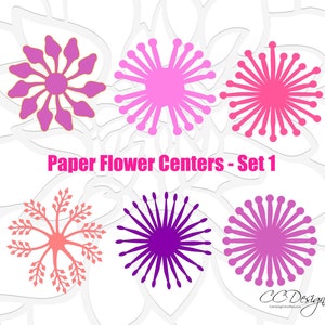 Giant Paper Flower Center SVG Templates, DIY Paper Flower Centers, SVG and Dxf cut files for Cricut and Silhouette