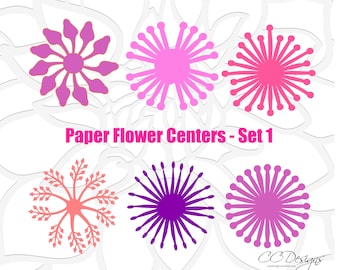Giant Paper Flower Center SVG Templates, DIY Paper Flower Centers, SVG and Dxf cut files for Cricut and Silhouette