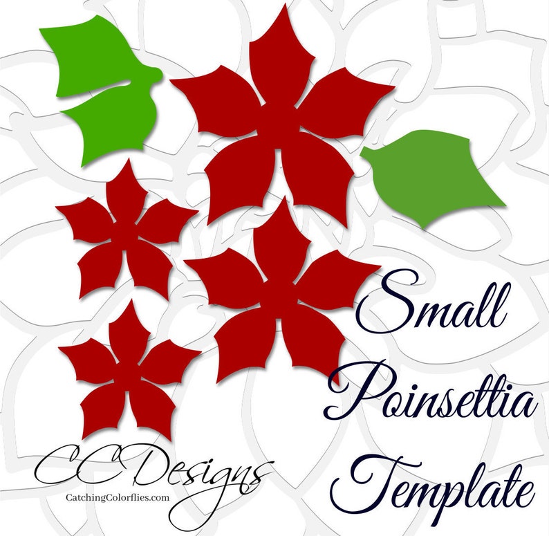 Poinsettia Paper Flower Template Poinsettia SVG Cut Files & Etsy España