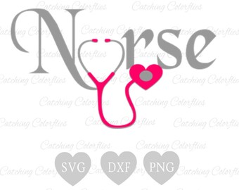 Nursing Heart SVG Cut Files, Nurse Stethoscope Heart Svg, Circle Monogram Nursing SVG, Nursing scrubs heat transfer vinyl designs