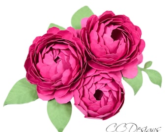 Paper flower printable templates- DIY Peony paper flowers- PDF printable flower templates- DIY paper flowers- paper flower bouquet