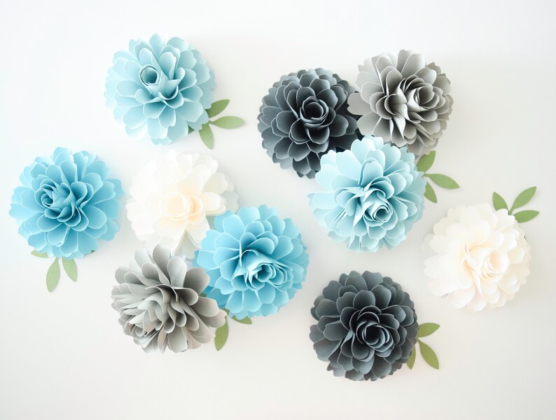 Small Dahlia Paper Flower Template DIY Paper Flowers Paper