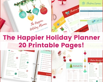 Holiday Printable Planner, Christmas Holiday Organizer Binder, Christmas Planner Kit, Gift Budget Tracker, Printable Recipe Cards