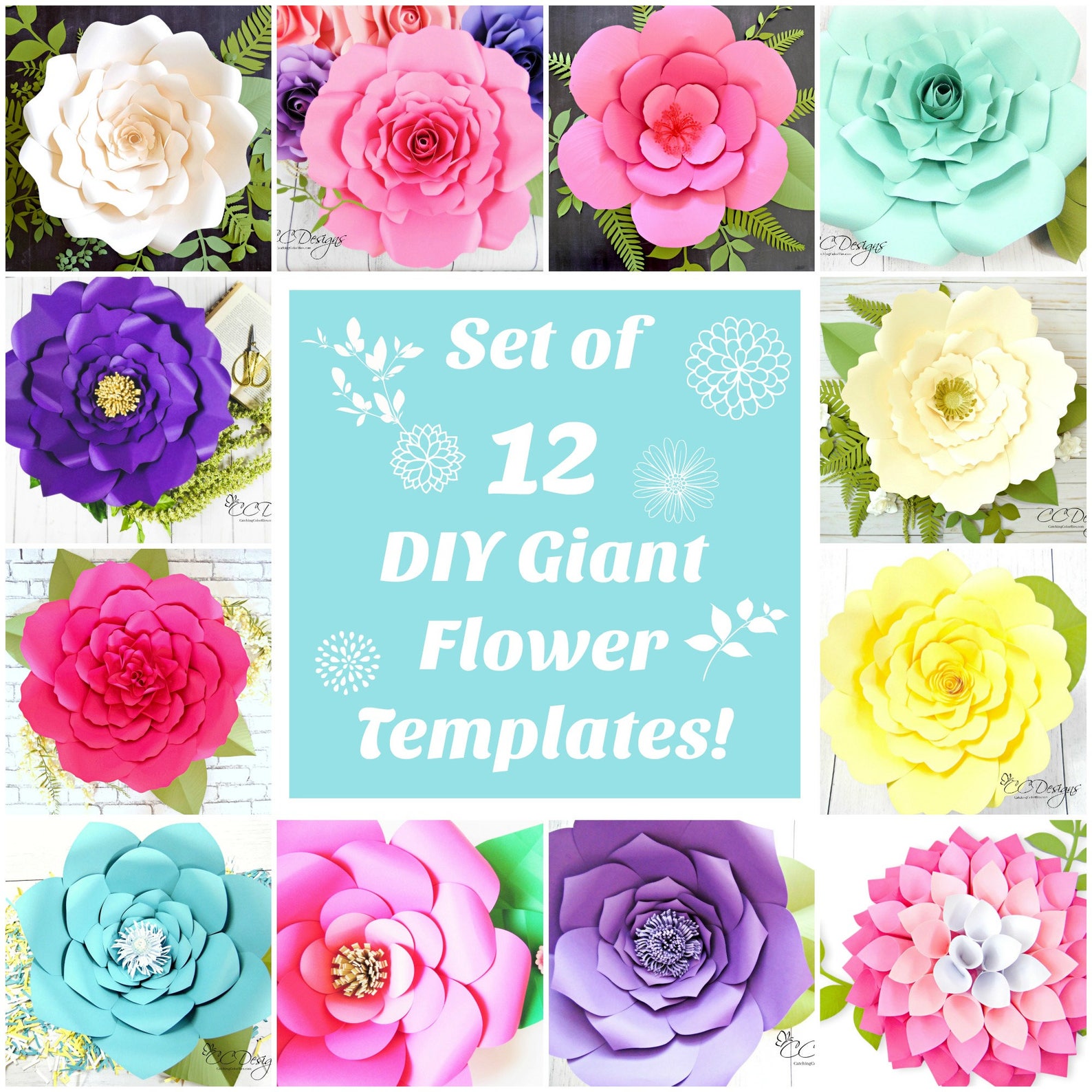 Buy Paper Flowers Large Paper Flowers Template Patterns & Online in