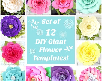 Paper Flowers, Large Paper Flowers, Template Patterns & Tutorials, DIY Easy Giant Flowers, Flower Tutorials, Wedding Decor